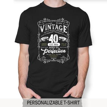 Matured 40 Years - Personalized 40th Birthday gift For 40 Year Old Men - Custom Tshirt - MyMindfulGifts