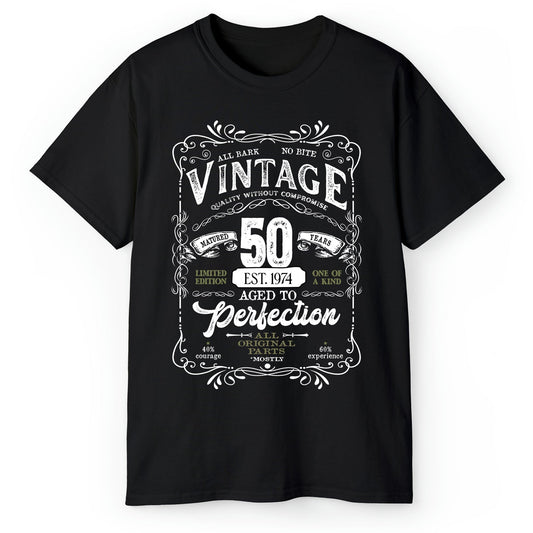 Matured 50 Years - Personalized 50th Birthday gift For 50 Year Old Men - Custom Tshirt - MyMindfulGifts