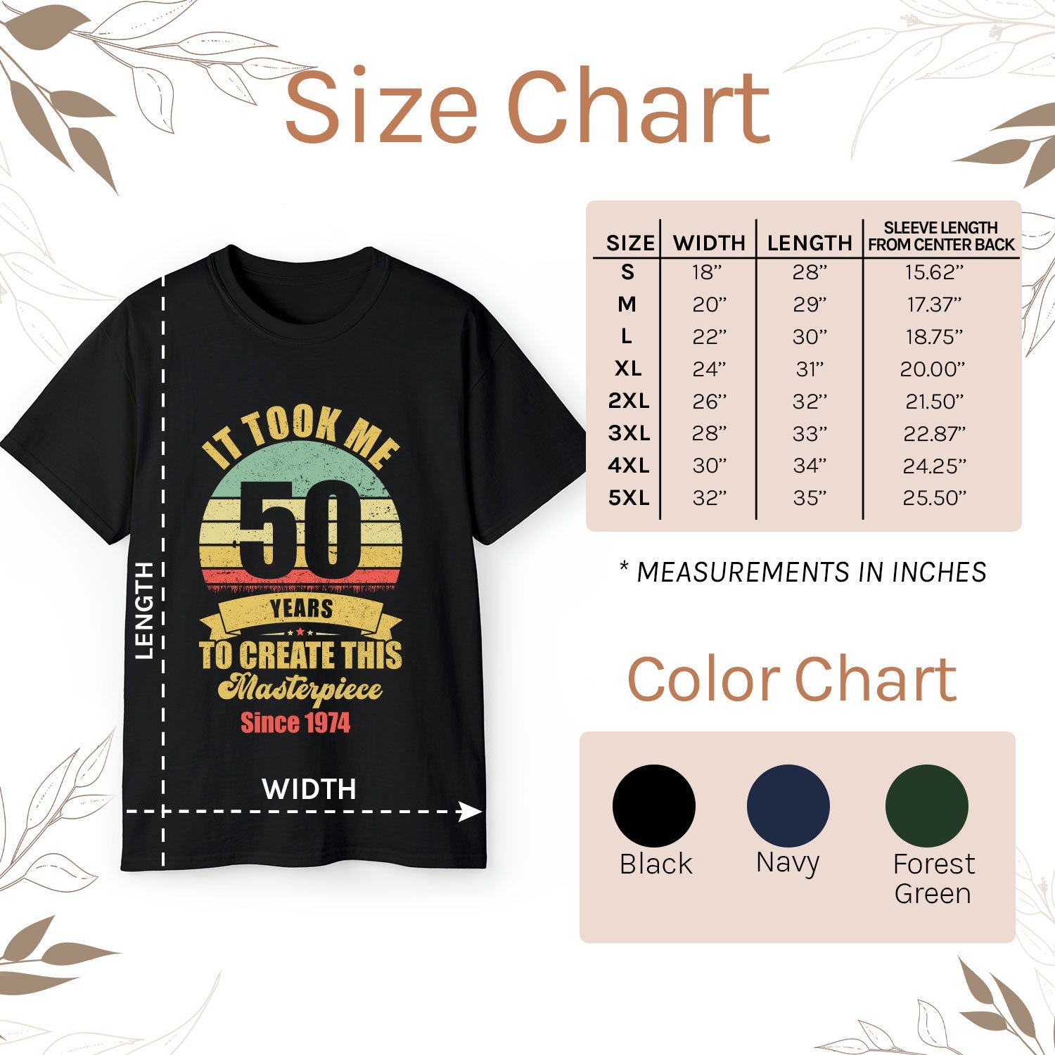 Took Me 40 Years To Create This Masterpiece - Personalized 50th Birthday gift For 50 Year Old - Custom Tshirt - MyMindfulGifts