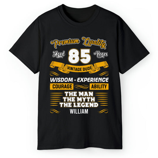 Premium Quality 85 Years - Personalized 85th Birthday gift For 85 Year Old - Custom Tshirt - MyMindfulGifts