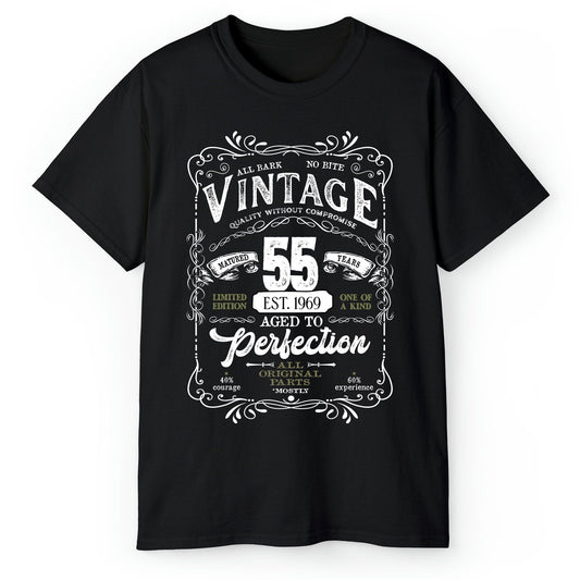 Matured 55 Years - Personalized 55th Birthday gift For 55 Year Old - Custom Tshirt - MyMindfulGifts