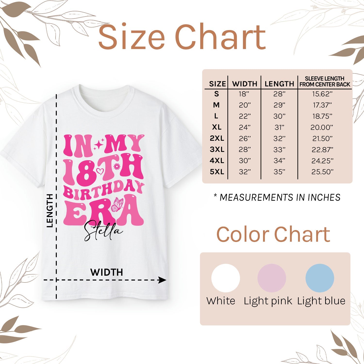 In My 18th Birthday Era - Personalized 18th Birthday gift For 18 Year Old Girl - Custom Tshirt - MyMindfulGifts