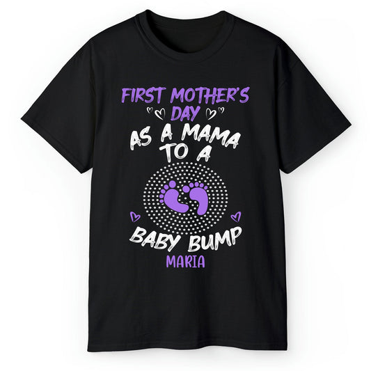 Mama To A Baby Bump - Personalized First Mother's Day gift For Mom To Be - Custom Tshirt - MyMindfulGifts