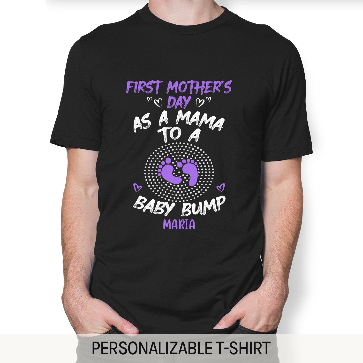 Mama To A Baby Bump - Personalized First Mother's Day gift For Mom To Be - Custom Tshirt - MyMindfulGifts