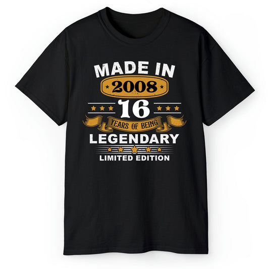 16 Years of Being Legendary - Personalized 16th Birthday gift For 16 Year Old - Custom Tshirt - MyMindfulGifts