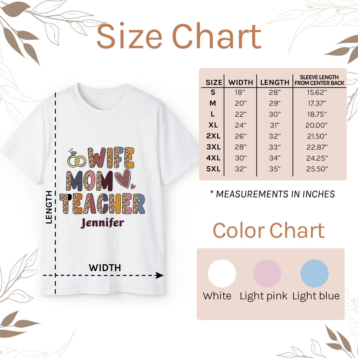 Wife Mom Teacher - Personalized  gift For Mom Teacher - Custom Tshirt - MyMindfulGifts