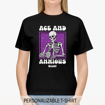 Ace And Anxious - Personalized  gift For Asexual - Custom Tshirt - MyMindfulGifts