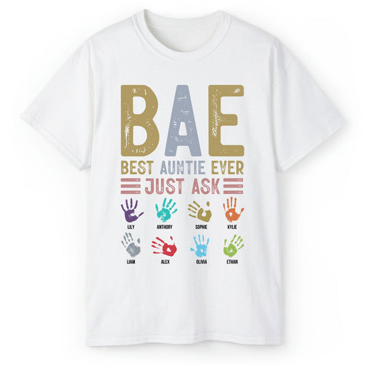 BAE Best Auntie Ever - Personalized  gift For Aunt - Custom Tshirt - MyMindfulGifts