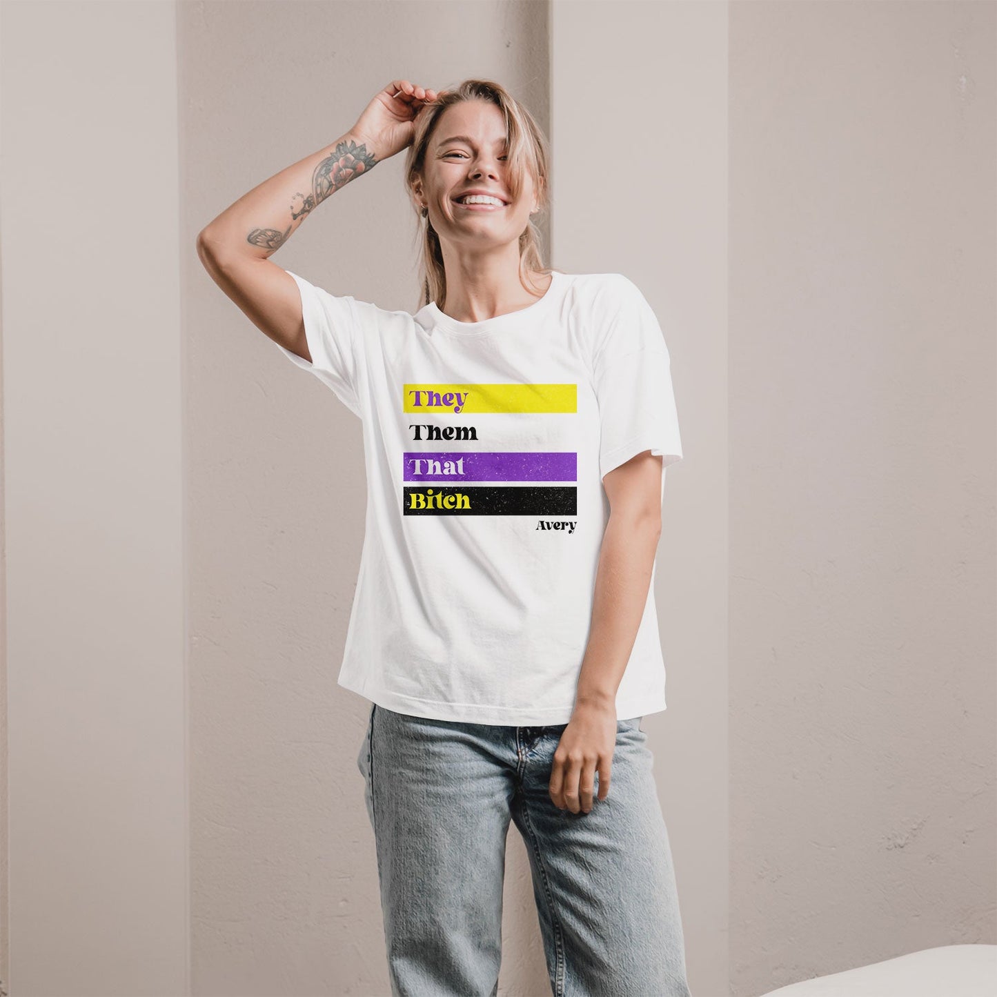 They Them That Bitch - Personalized  gift For Non-binary - Custom Tshirt - MyMindfulGifts