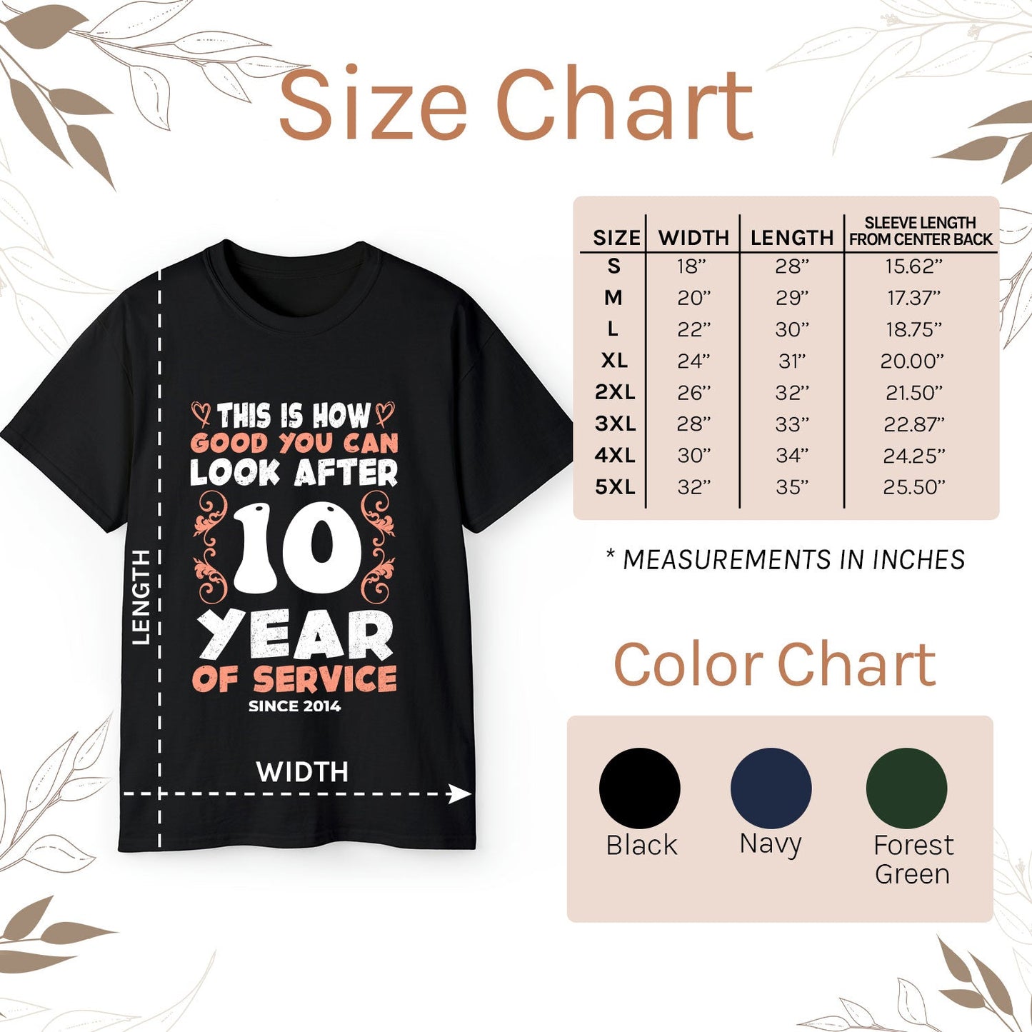 How Good You Can Look After 10 Years Of Service - Personalized 10th Work Anniversary gift For Employee or Coworker - Custom Tshirt - MyMindfulGifts