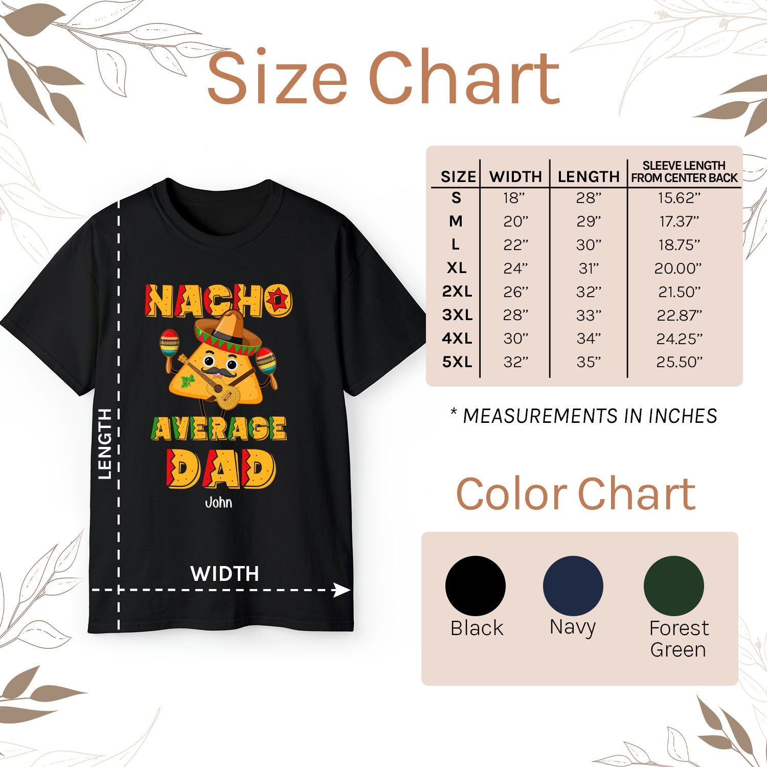Nacho Average Dad - Personalized  gift For Mexican Dad - Custom Tshirt - MyMindfulGifts