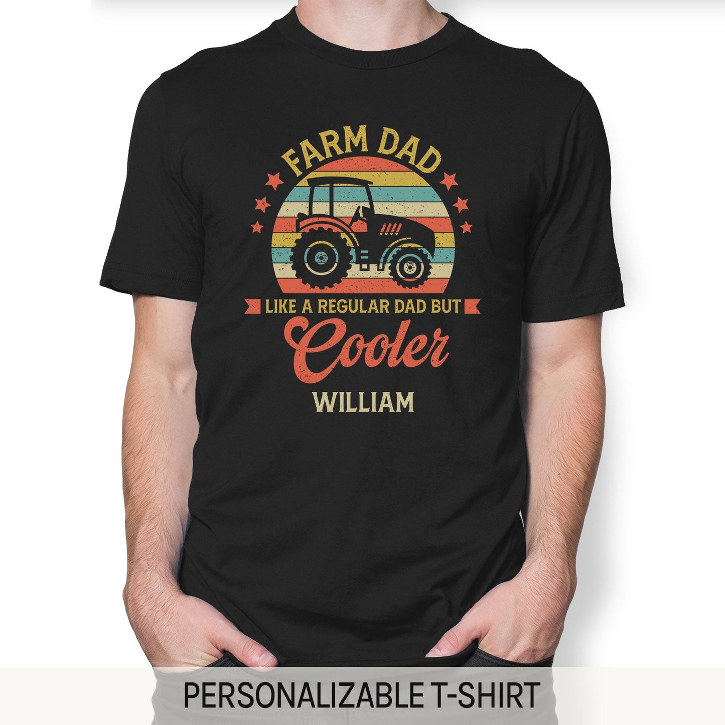 Like A Regular Dad But Cooler - Personalized  gift For Farmer Dad - Custom Tshirt - MyMindfulGifts
