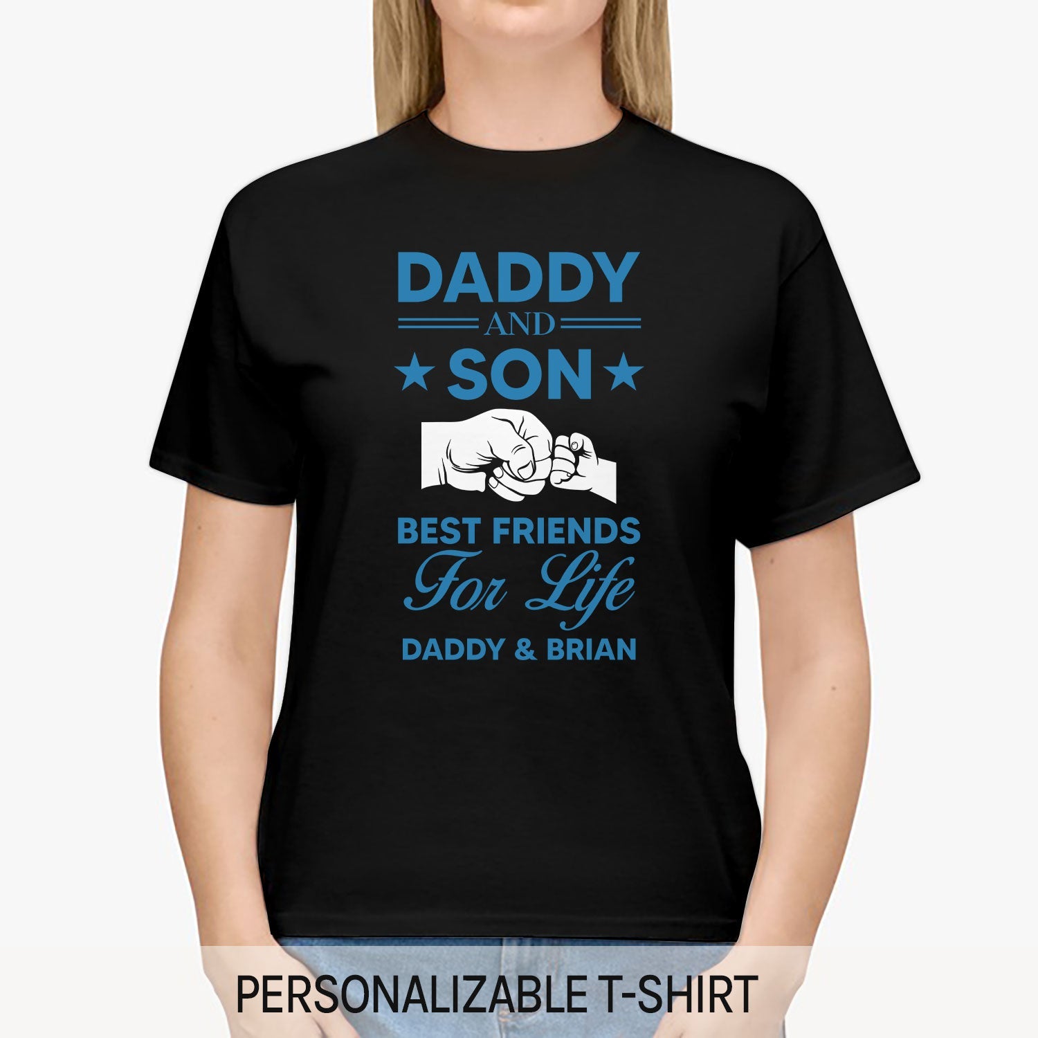 Daddy And Son Best Friends For Life - Personalized  gift Father Son - Custom Tshirt - MyMindfulGifts