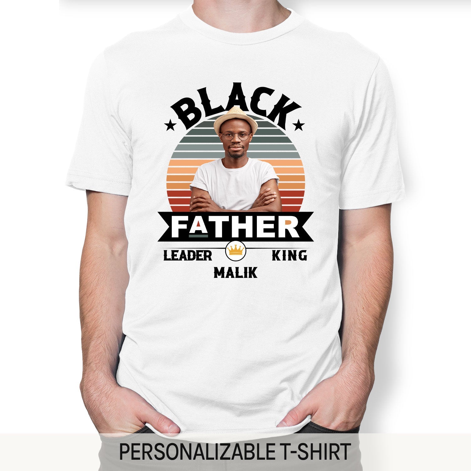 Black Father - Personalized  gift For Black Dad - Custom Tshirt - MyMindfulGifts