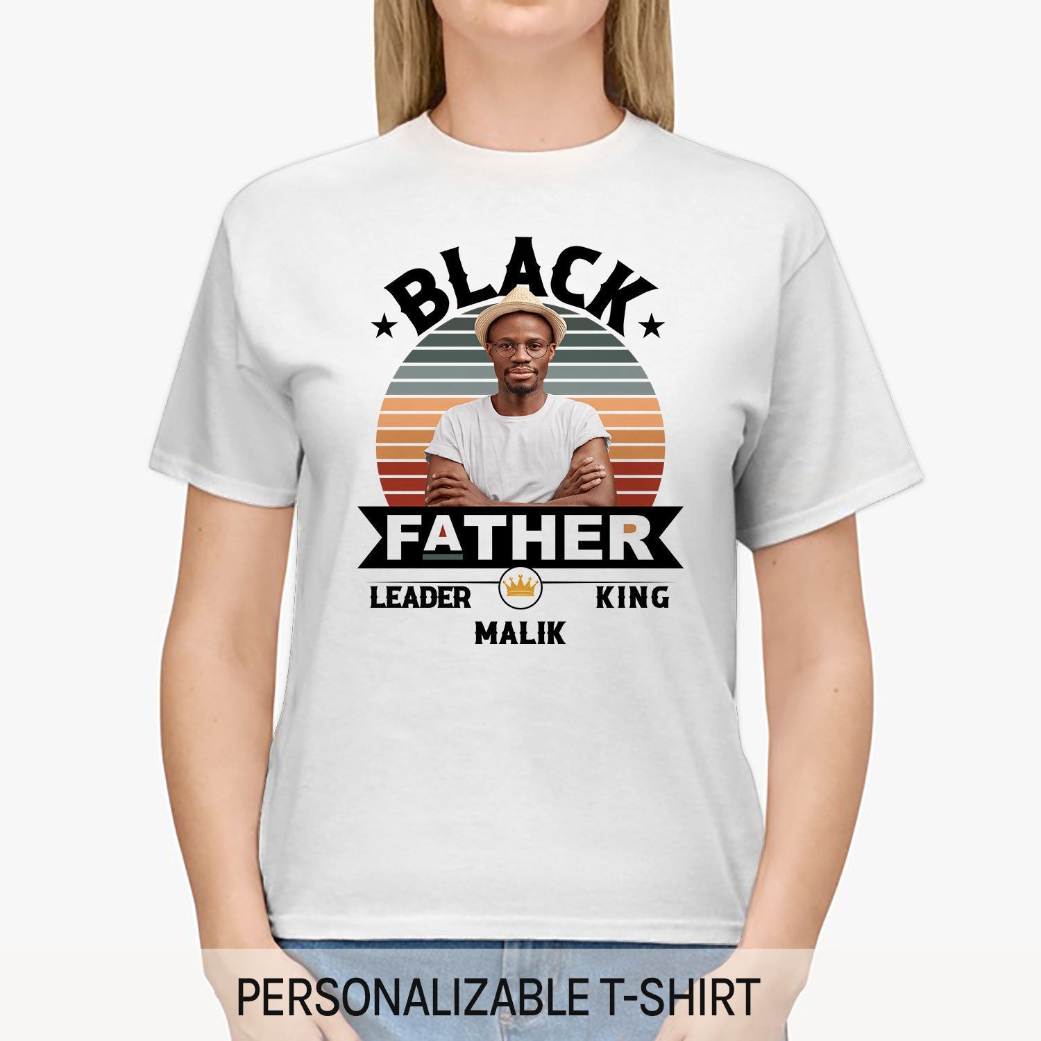 Black Father - Personalized  gift For Black Dad - Custom Tshirt - MyMindfulGifts
