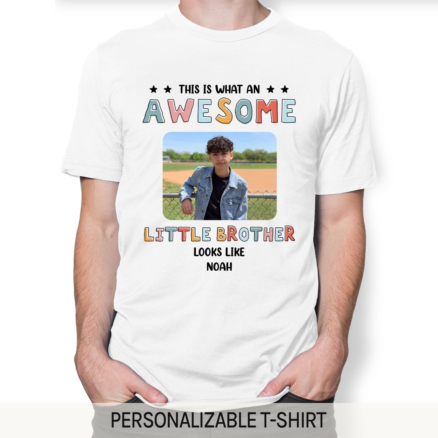 This Is What An Awesome Little Brother Looks Like - Personalized  gift For Little Brother - Custom Tshirt - MyMindfulGifts