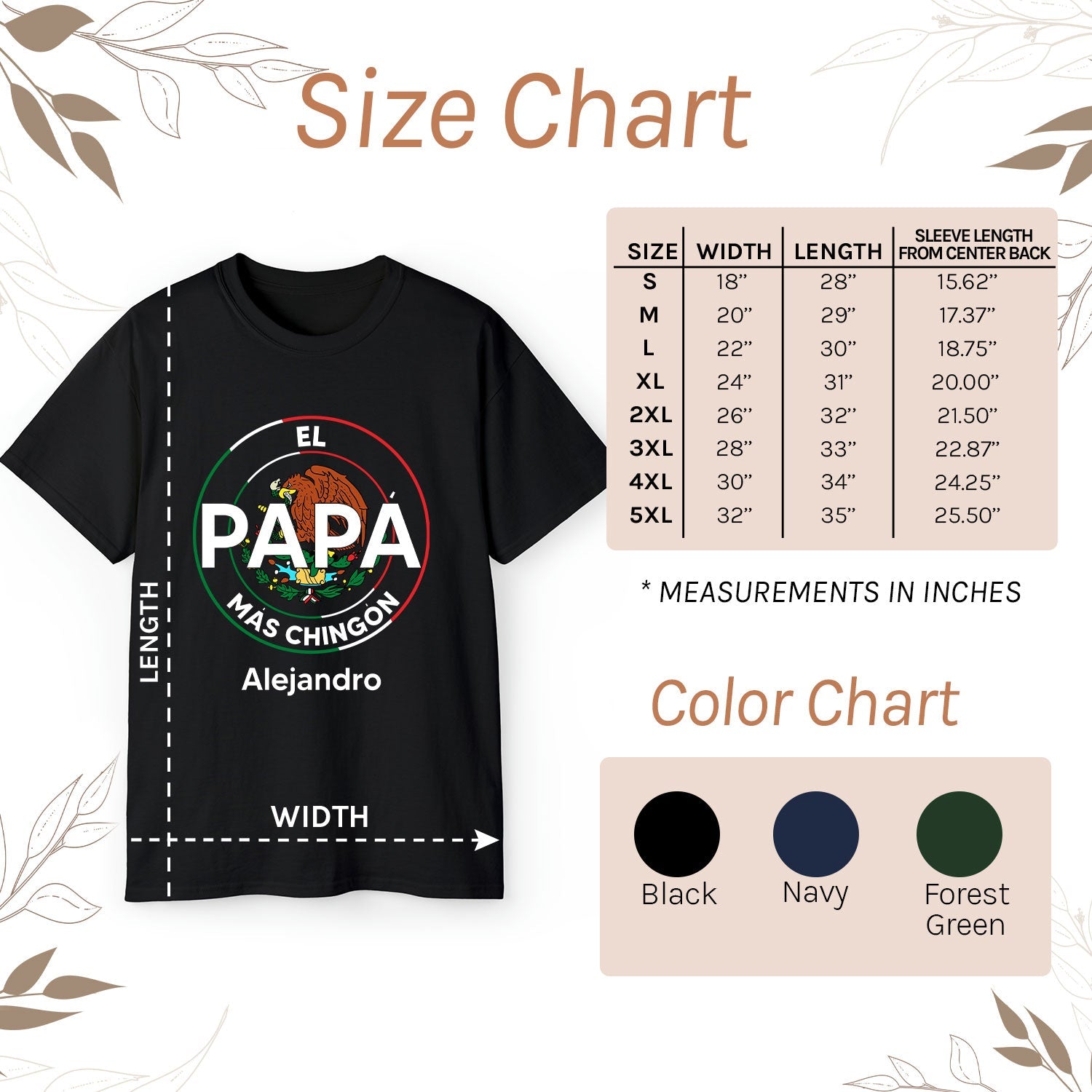 El Papa Mas Chingon - Personalized  gift For Mexican Dad - Custom Tshirt - MyMindfulGifts