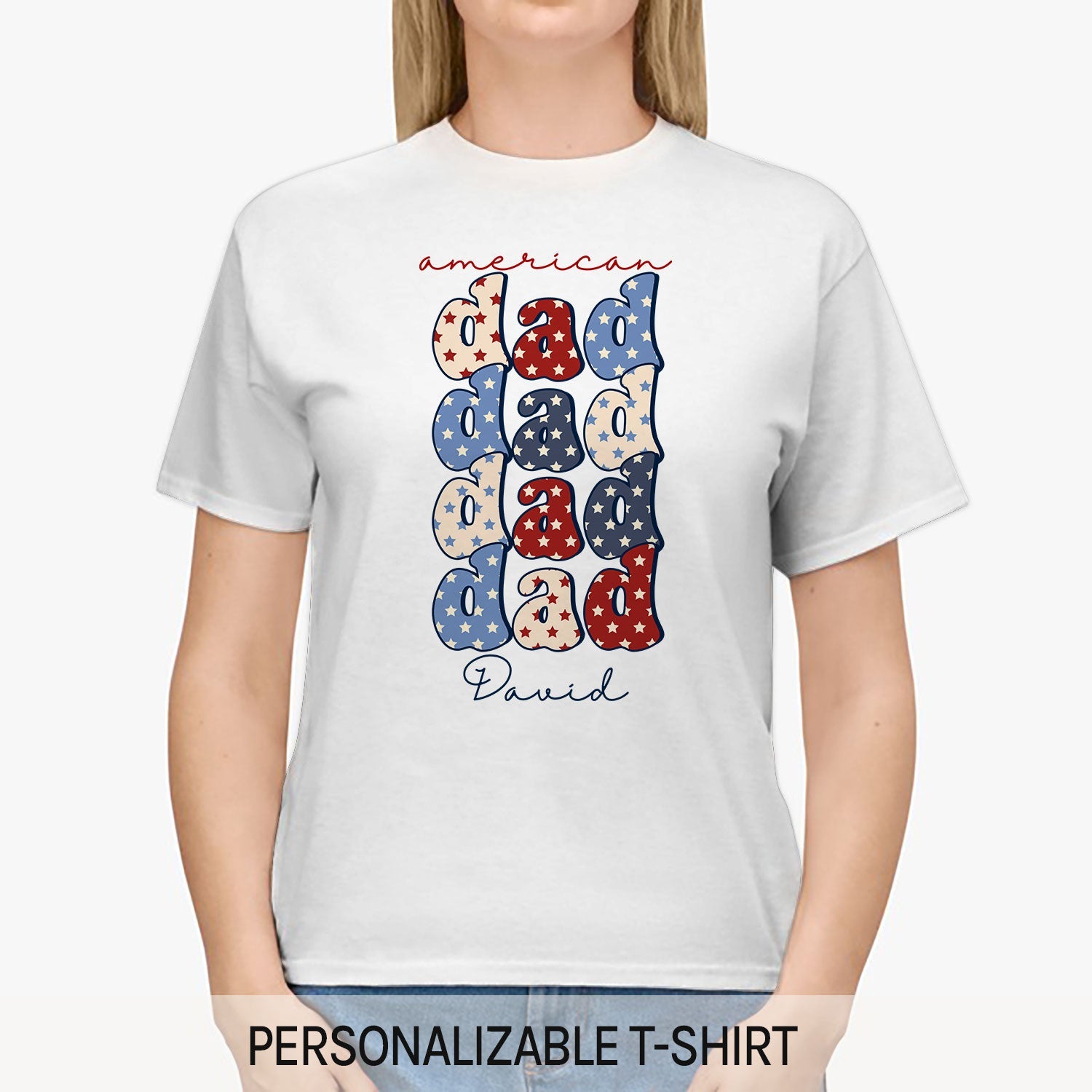 American Dad - Personalized  gift For American Dad - Custom Tshirt - MyMindfulGifts