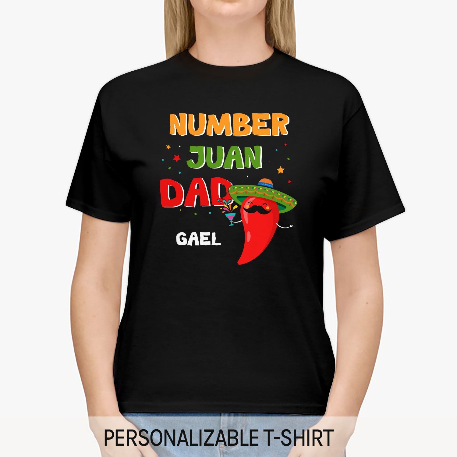 Number Juan Dad - Personalized  gift For Mexican Dad - Custom Tshirt - MyMindfulGifts