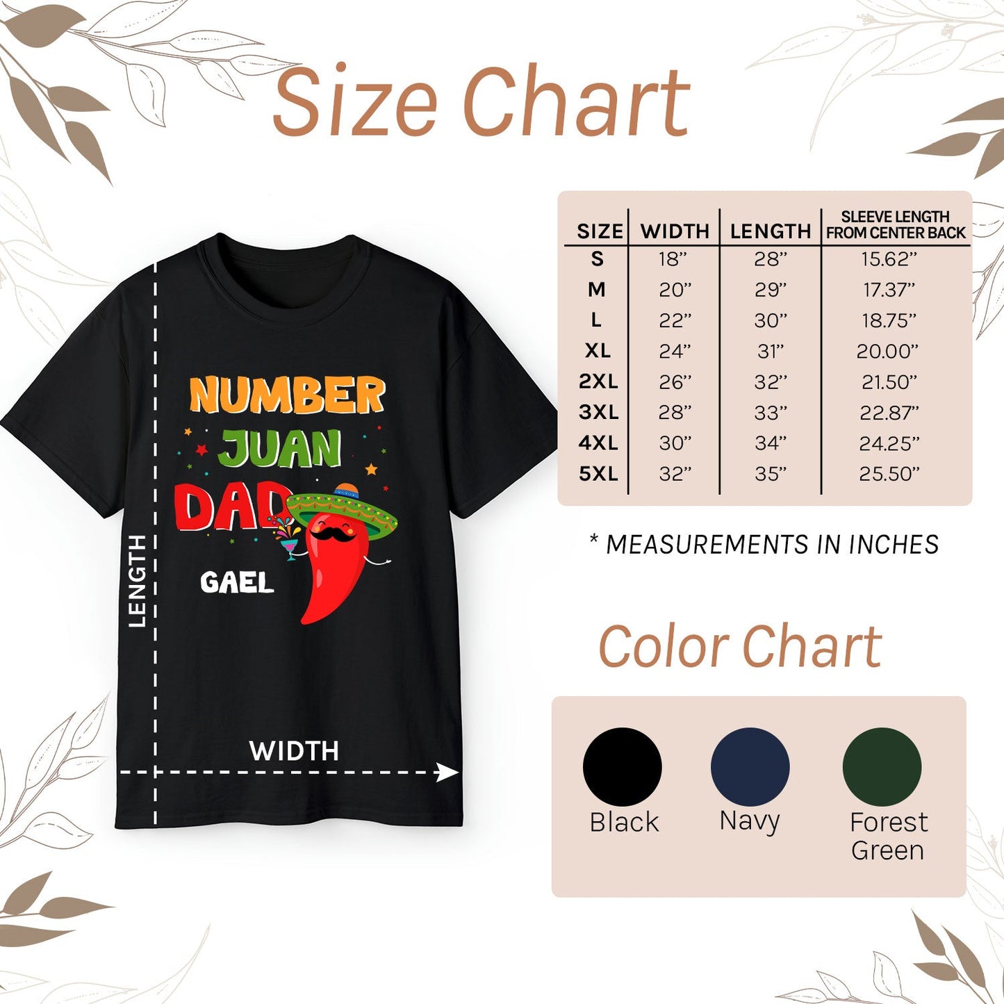 Number Juan Dad - Personalized  gift For Mexican Dad - Custom Tshirt - MyMindfulGifts