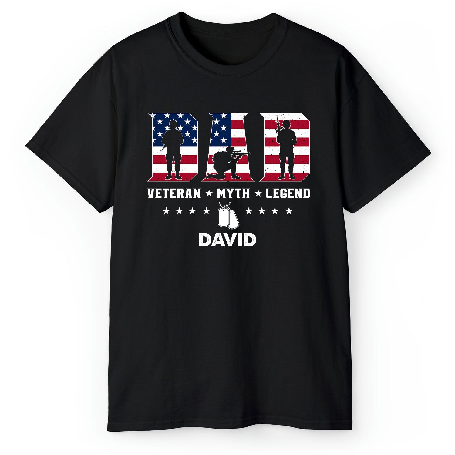 Veteran Myth Legend - Personalized  gift For Veteran Dad - Custom Tshirt - MyMindfulGifts