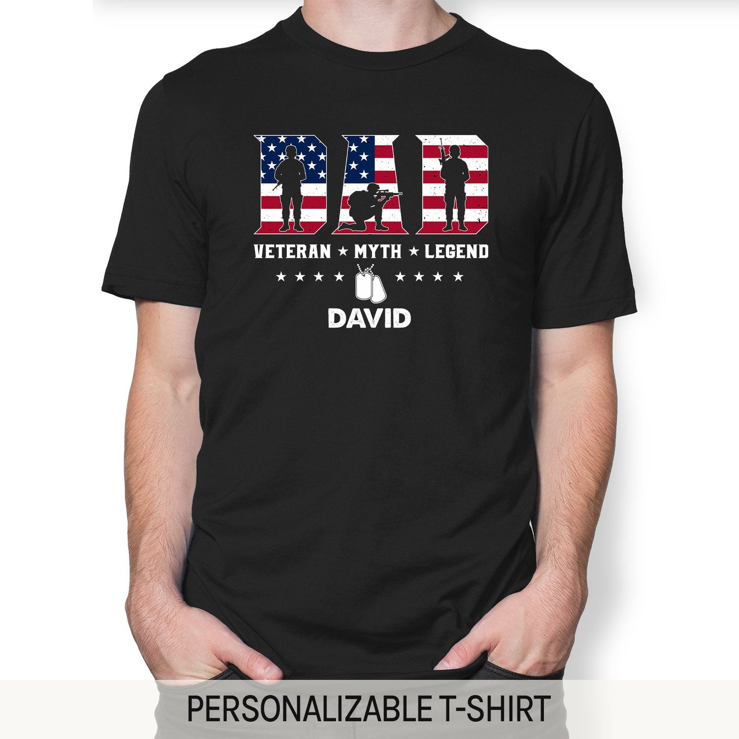 Veteran Myth Legend - Personalized  gift For Veteran Dad - Custom Tshirt - MyMindfulGifts