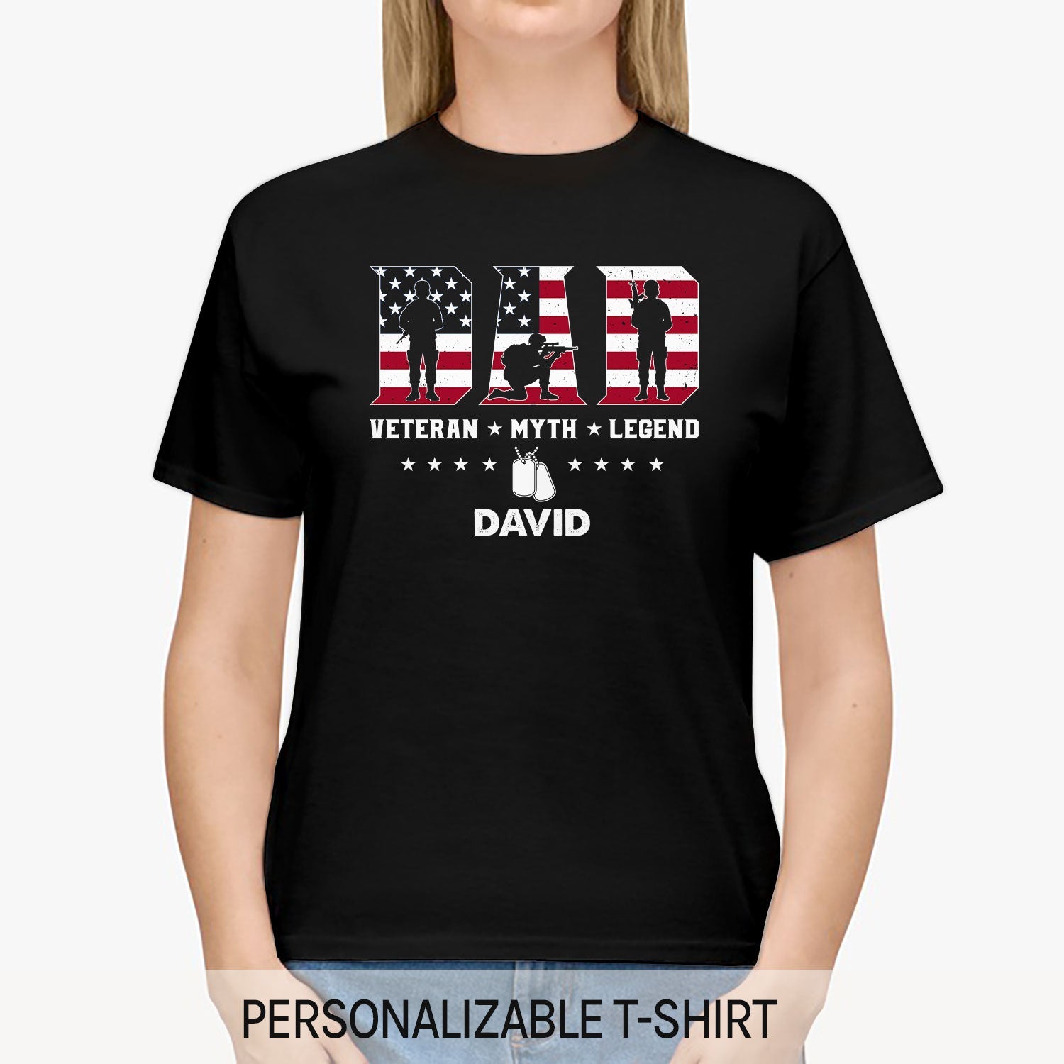 Veteran Myth Legend - Personalized  gift For Veteran Dad - Custom Tshirt - MyMindfulGifts