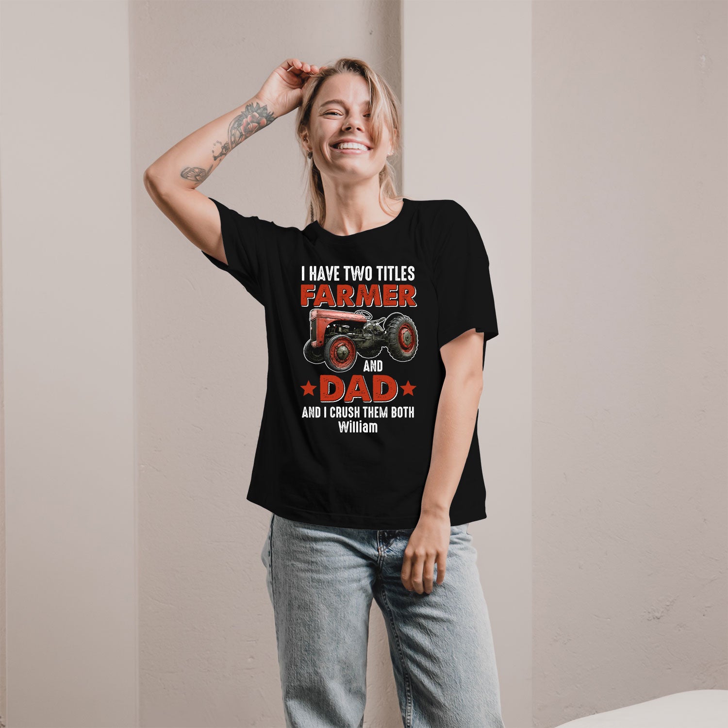 I Have Two Title Farmer And Dad - Personalized  gift For Farmer Dad - Custom Tshirt - MyMindfulGifts