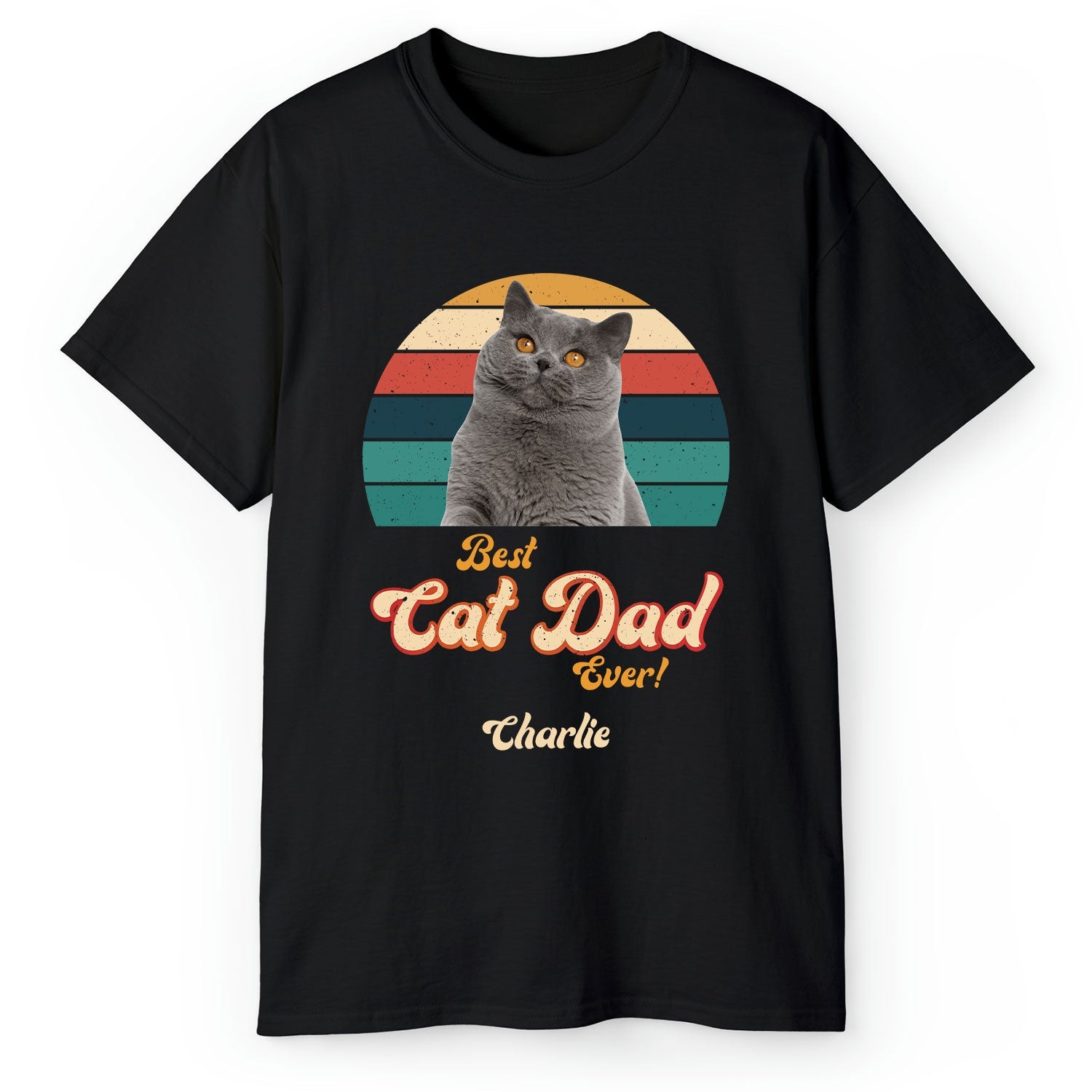 Best Cat Dad Ever - Personalized  gift For Cat Dad - Custom Tshirt - MyMindfulGifts
