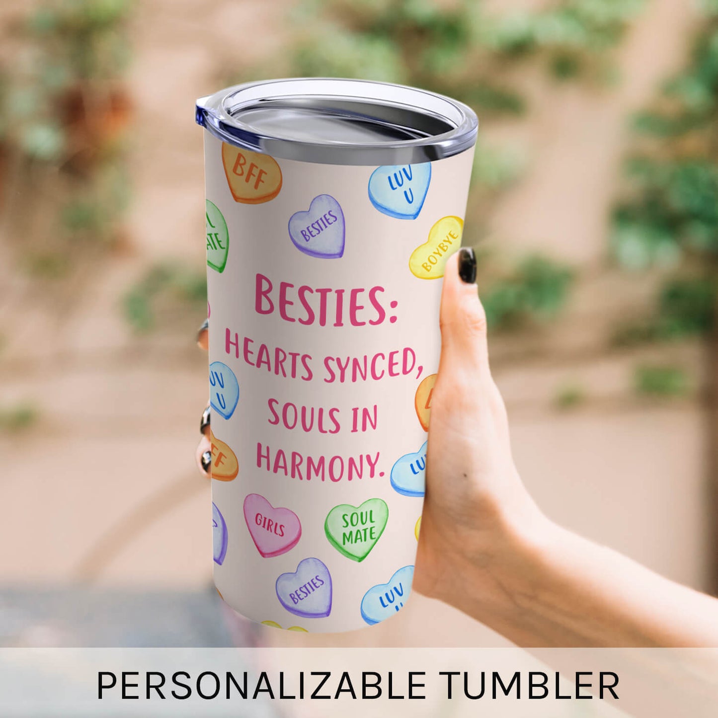 Souls In Harmomy - Personalized Galentine's Day gift For Friends - Custom Tumbler - MyMindfulGifts