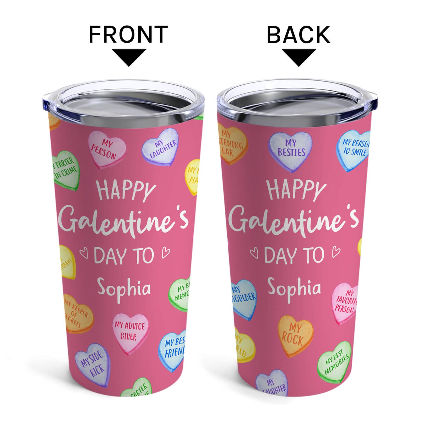 Happy Galentine's Day - Personalized Galentine's Day gift For Friends - Custom Tumbler - MyMindfulGifts