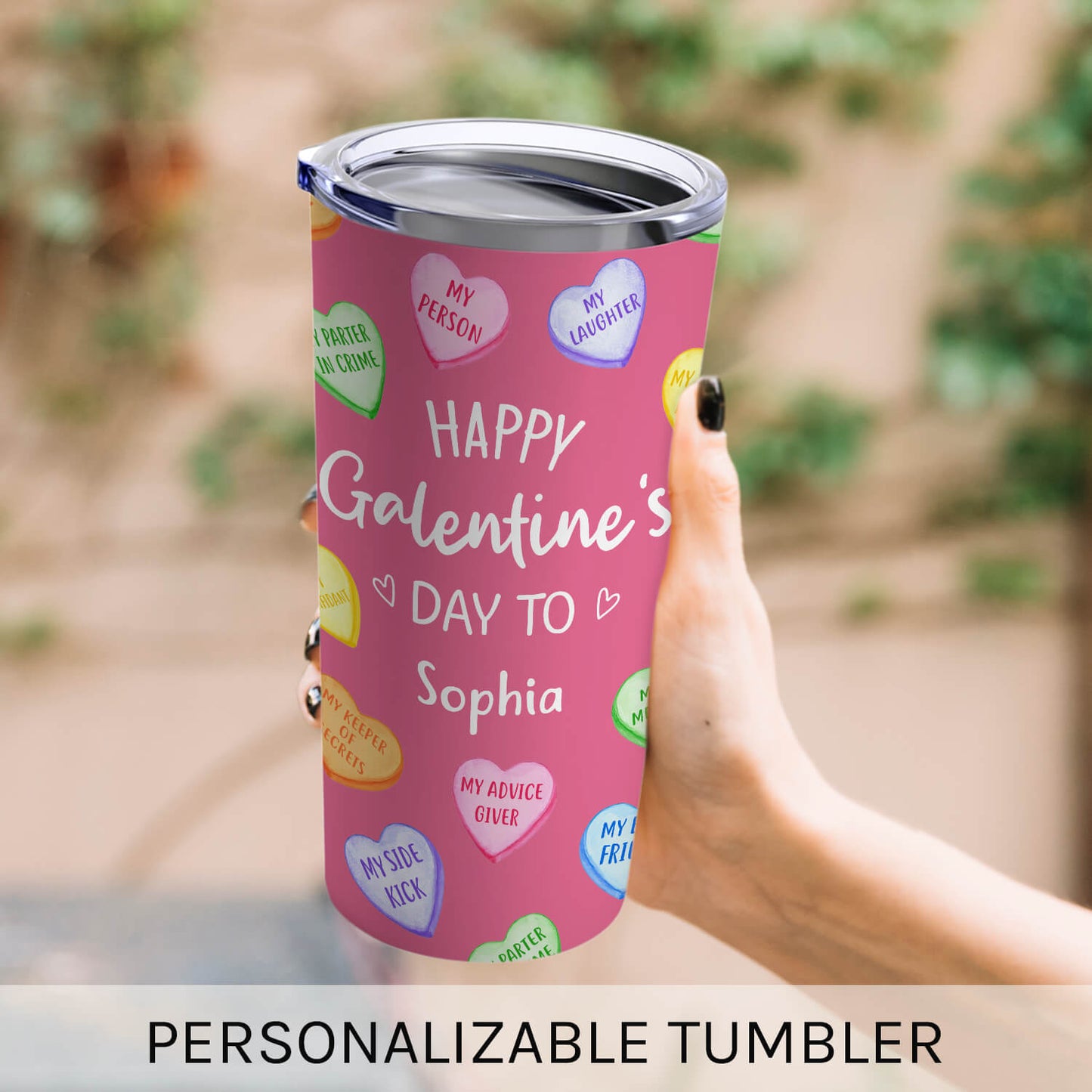 Happy Galentine's Day - Personalized Galentine's Day gift For Friends - Custom Tumbler - MyMindfulGifts