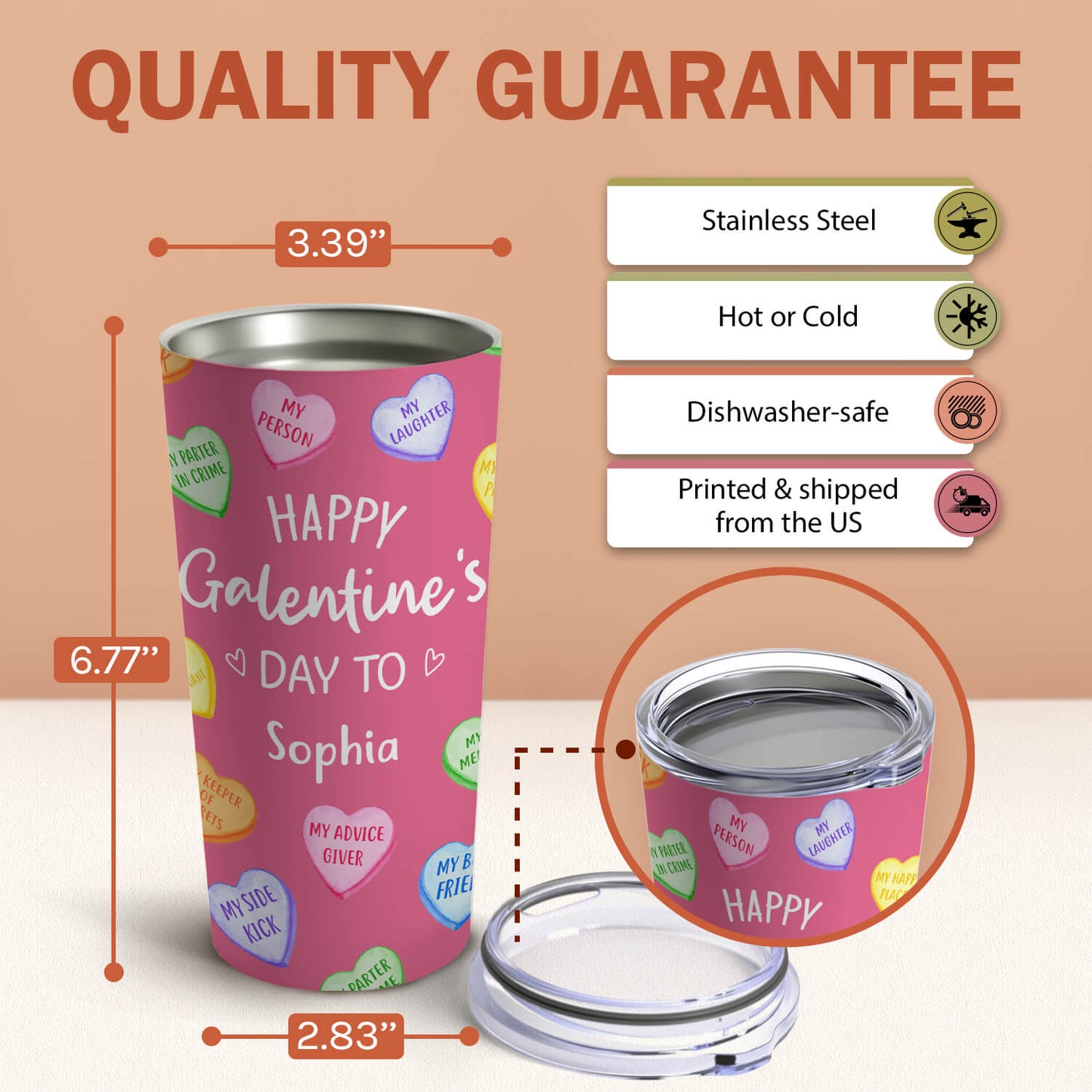 Happy Galentine's Day - Personalized Galentine's Day gift For Friends - Custom Tumbler - MyMindfulGifts