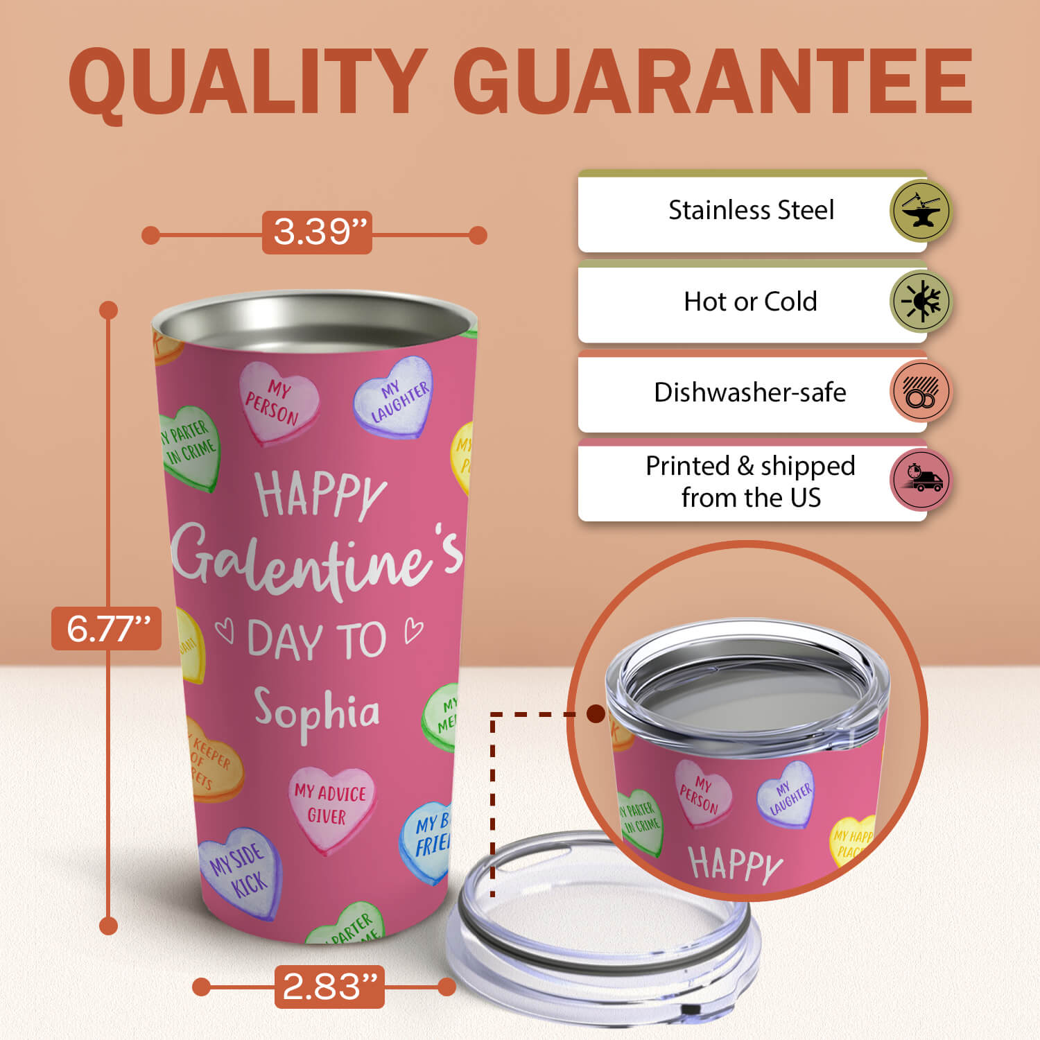 Happy Galentine's Day - Personalized Galentine's Day gift For Friends - Custom Tumbler - MyMindfulGifts