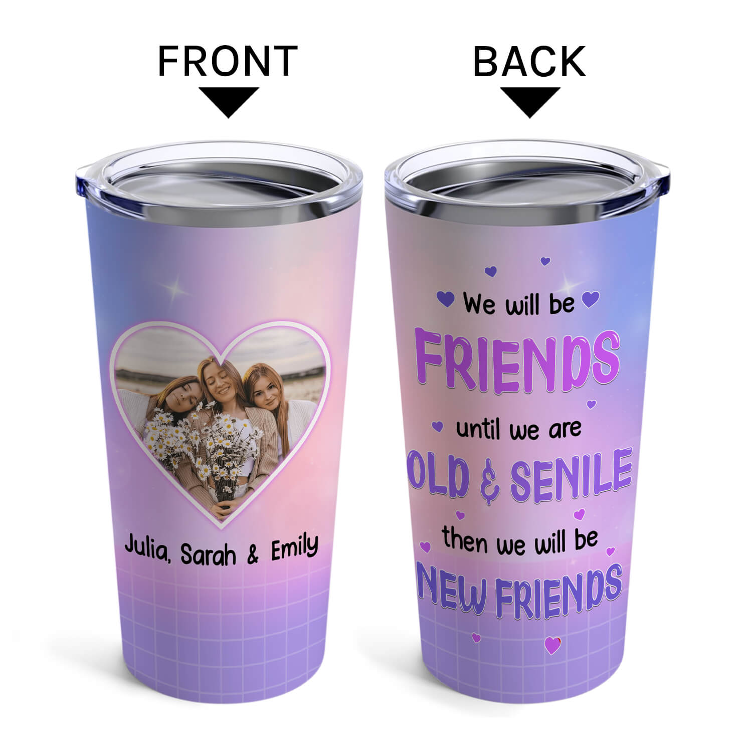 We'll Be Friends Until We're Old And Senile - Personalized  gift For Old Friend - Custom Tumbler - MyMindfulGifts