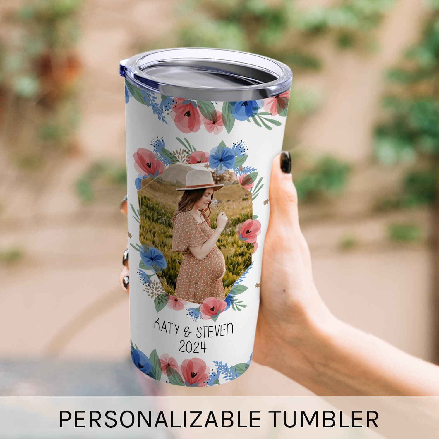 My Bestie Is Growing A Baby Bestie - Personalized  gift For Pregnant Friend - Custom Tumbler - MyMindfulGifts