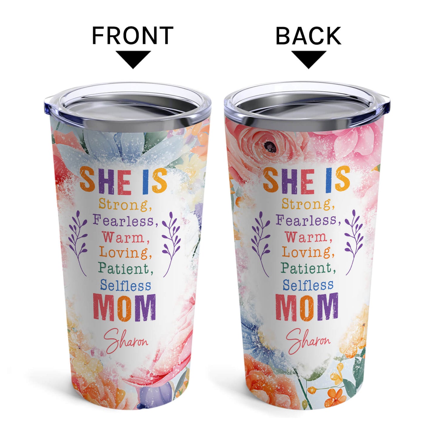 She Is Mom - Personalized  gift For Mom - Custom Tumbler - MyMindfulGifts