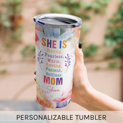 She Is Mom - Personalized  gift For Mom - Custom Tumbler - MyMindfulGifts