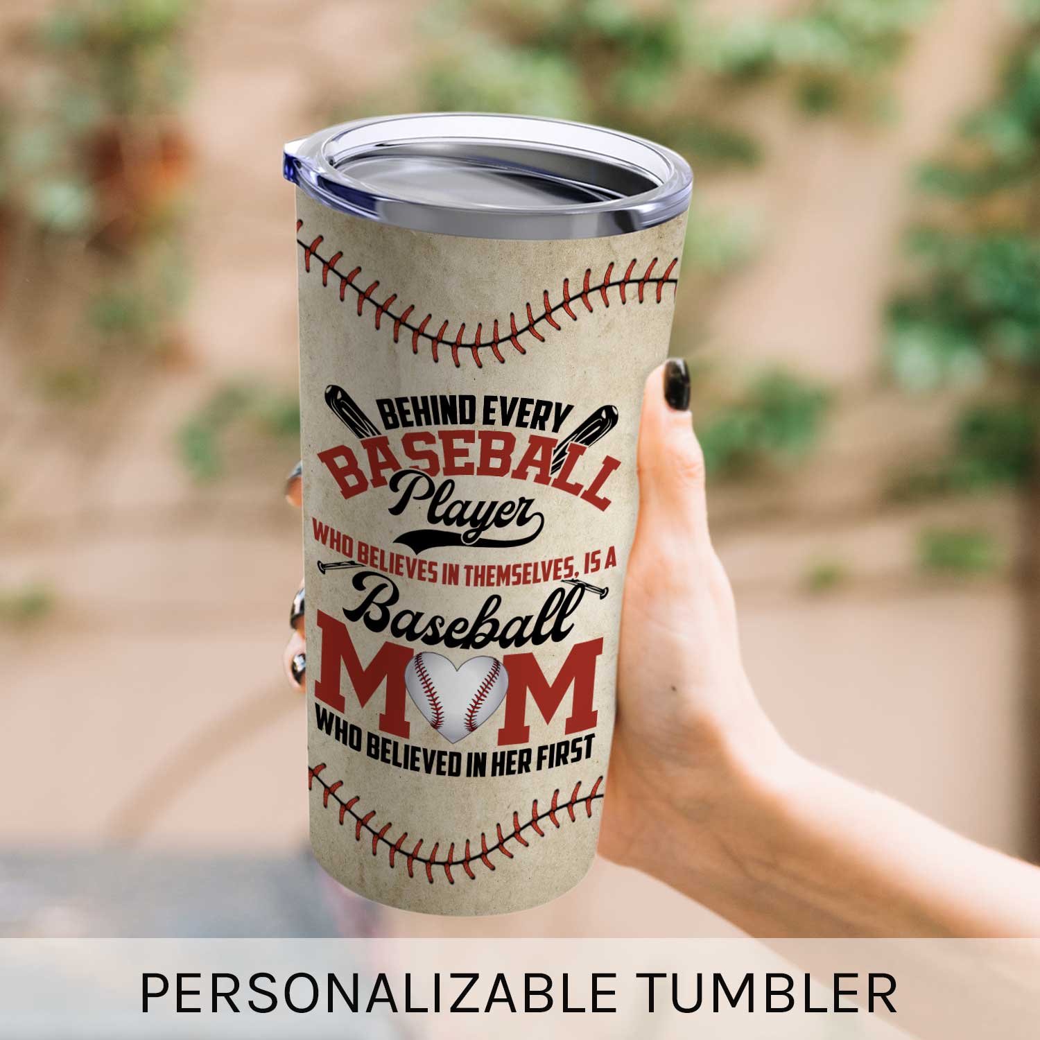 Behind Every Baseball Player - Personalized  gift For Baseball Mom - Custom Tumbler - MyMindfulGifts