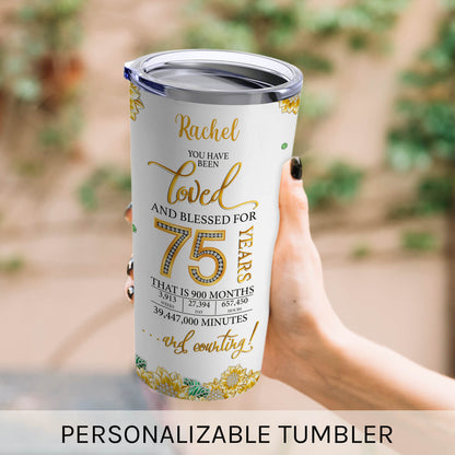 Seventy Five And Fabulous - Personalized 75th Birthday gift For 75 Year Old - Custom Tumbler - MyMindfulGifts