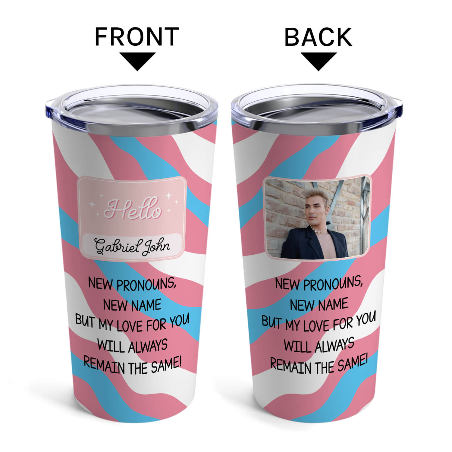 New Pronouns New Name - Personalized Name Change gift For Transgender - Custom Tumbler - MyMindfulGifts