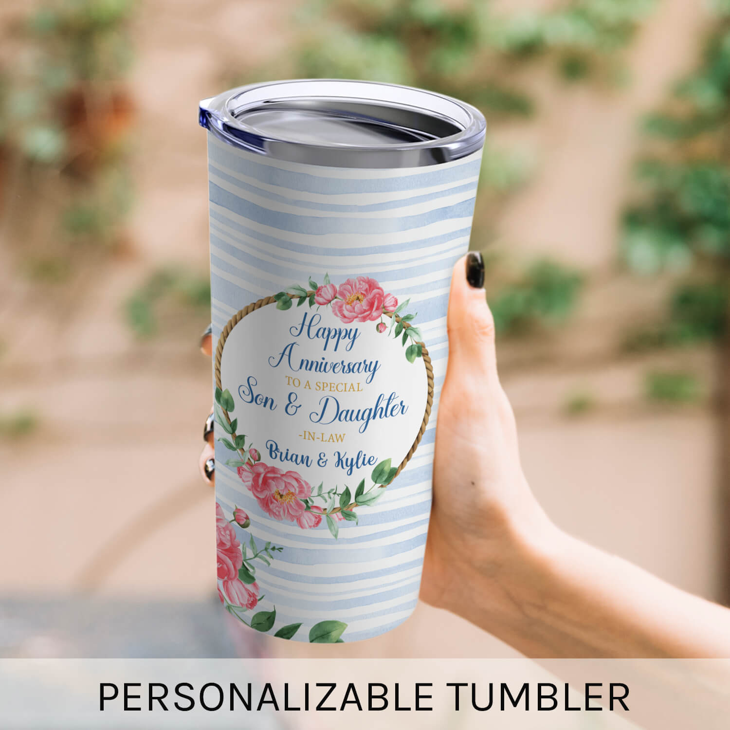 To A Special Son & Daughter In Law - Personalized Anniversary gift For Son & Daughter In Law - Custom Tumbler - MyMindfulGifts