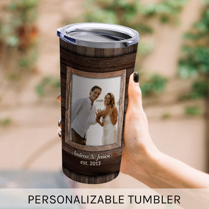 Home Is Wherever I'm With You - Personalized 11 Year Anniversary gift For Husband or Wife - Custom Tumbler - MyMindfulGifts