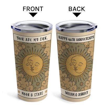 You Are My Sun Moon & Stars - Personalized 46 Year Anniversary gift For Parents, Husband or Wife - Custom Tumbler - MyMindfulGifts