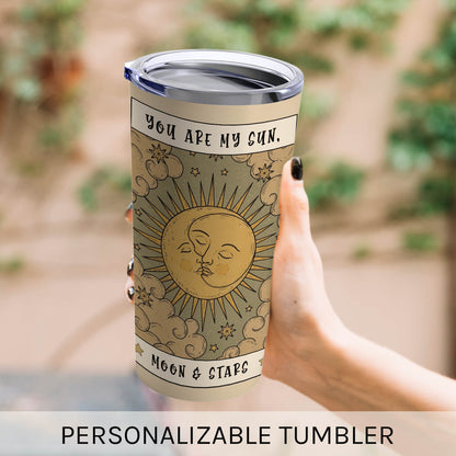 You Are My Sun Moon & Stars - Personalized 46 Year Anniversary gift For Parents, Husband or Wife - Custom Tumbler - MyMindfulGifts