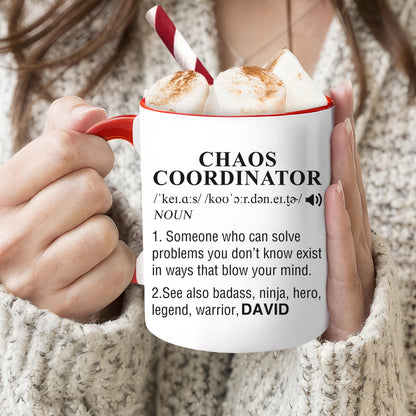 Chaos Coordinator - Personalized Boss's Day, Birthday or Christmas gift For Boss - Custom Accent Mug - MyMindfulGifts