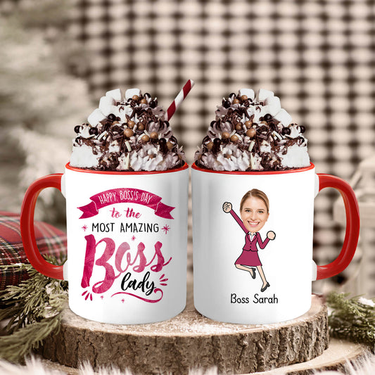 The Most Amazing Boss - Personalized Boss's Day, Birthday or Christmas gift For Boss or Boss Lady - Custom Accent Mug - MyMindfulGifts
