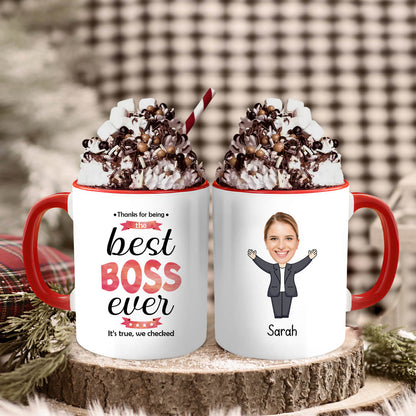 Thanks For Being The Best Boss Ever - Personalized Boss's Day, Birthday or Christmas gift For Boss or Boss Lady - Custom Accent Mug - MyMindfulGifts