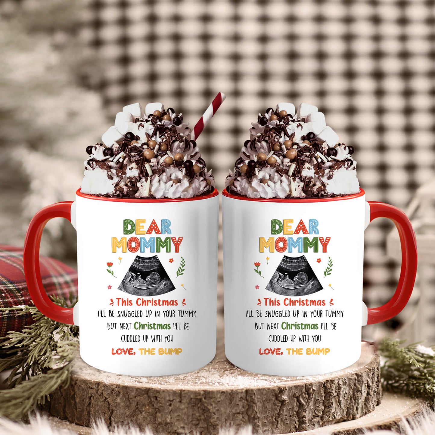 Dear Mommy - Personalized Christmas gift For Mom to be - Custom Accent Mug - MyMindfulGifts