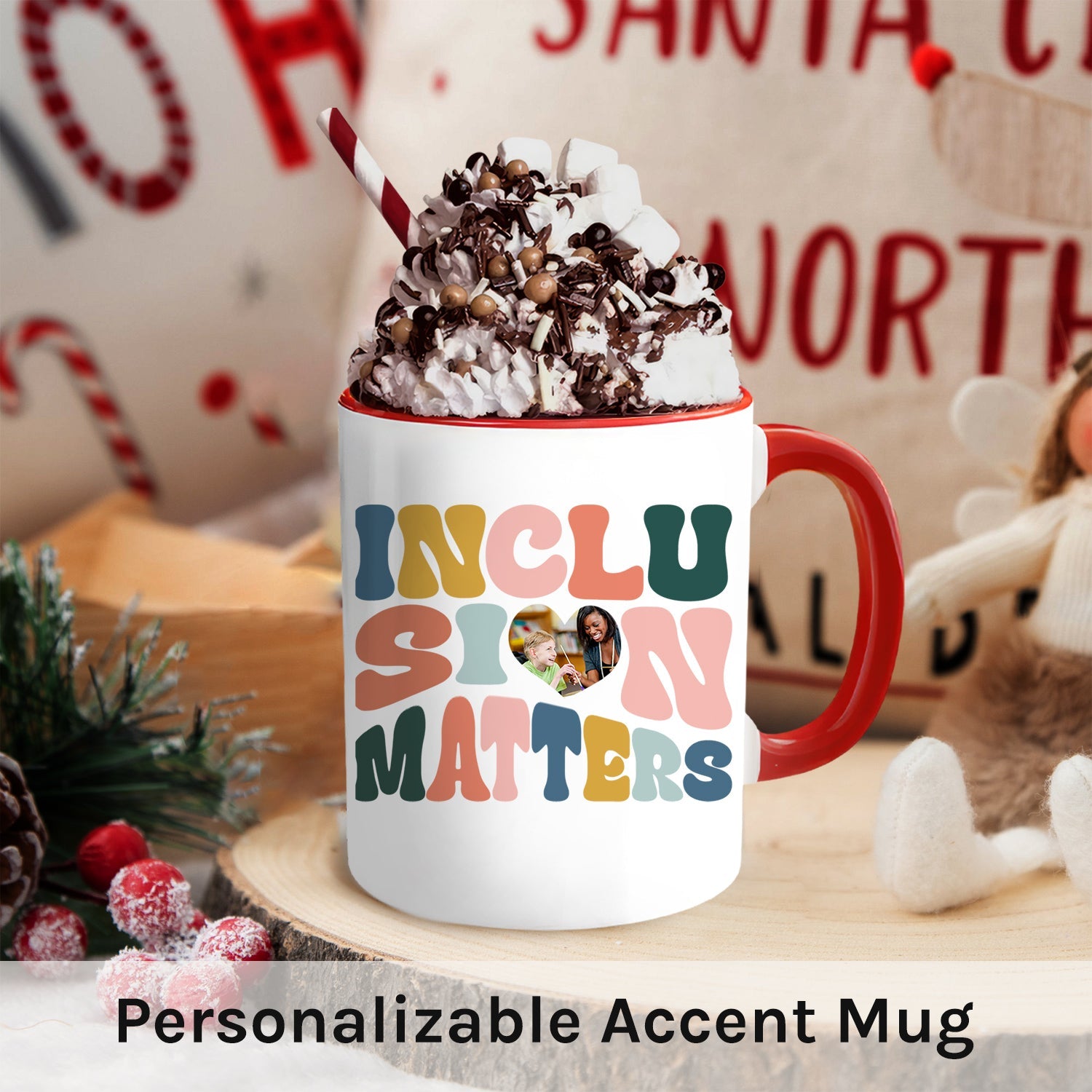 Inclusion Matters - Personalized Teacher's Day, Birthday or Christmas gift For Special Education Teacher - Custom Accent Mug - MyMindfulGifts